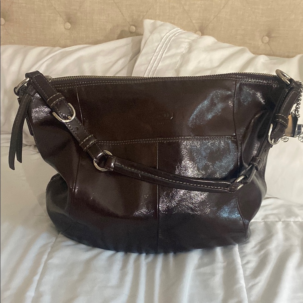 Coach Soho Dark Plum Vintage Leather Bag - Picture 13 of 15